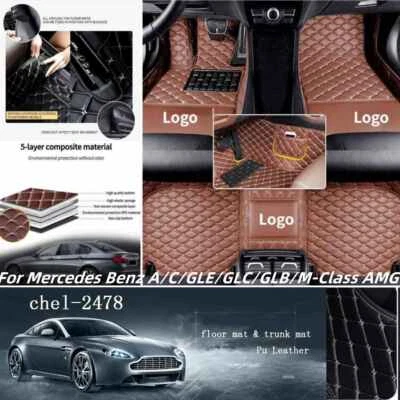 For Mercedes Benz A/C/GLE/GLC/GLB/M-Class AMG Car Floor Mat Custom Carpets Liner Foto 1 de 4