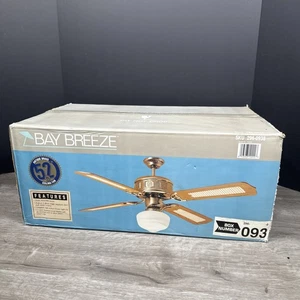 VTG Bay Breeze 52” Ceiling Fan Model T52MA Antique Brass Finish W/ Light Kit New - Picture 1 of 5
