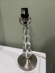 Allen & Roth Clear Resin/Glass Stacked Ball Lamp Silver Metal Base 13" No Shade - Picture 1 of 5