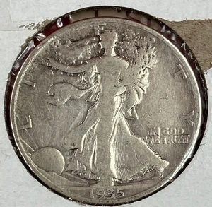 Silver Walking Liberty 1935-D medio circulado - Imagen 1 de 3