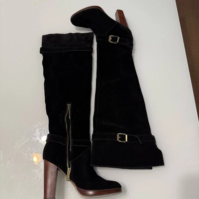 Botas hasta la rodilla Report Signature elegantes de cuero negras Foto 1 de 4