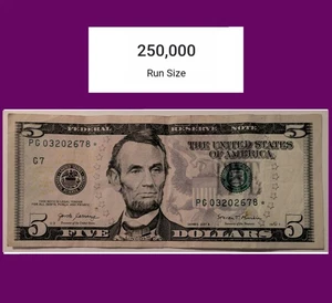 🟣Super Low Run-Size $5 STAR NOTE🟣 250,000 - Picture 1 of 4