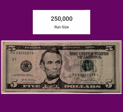 🟣Super Low Run-Size $5 STAR NOTE🟣 250,000 - Image 1 of 4
