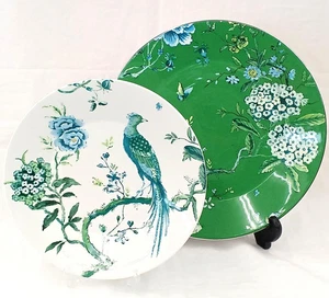 Set piatti Wedgwood Jasper Conran Chinoiserie verde 27 cm + 23 cm con scatola - Foto 1 di 8