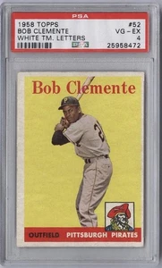 1958 Topps Roberto Bob Clemente White Team Letters card #52 PSA 4 VG-EX - Picture 1 of 2