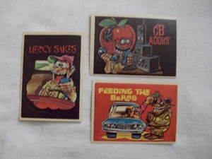 (3) 1978 DONRUSS CB CONVOY CODE STICKERS w/CB ADDICT,MERCY SAKES,FEEDING THE BEA - Picture 1 of 2