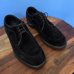 Hush Puppies Classic Suede Oxford Moc Toe Mens 11 Black Lace-Up - Picture 1 of 10