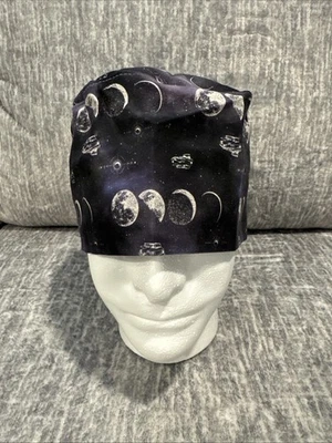 Scrub Cap with Moon Phases Design In Purple - Image 1 of 4