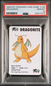 Dragonite #149 Pokemon Trading Card Game Mini KFC 1998 Nintendo WOTC PSA 10 - Picture 1 of 3