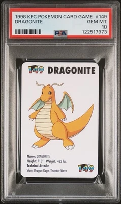 Dragonite #149 Pokemon Trading Card Game Mini KFC 1998 Nintendo WOTC PSA 10 - Image 1 of 3