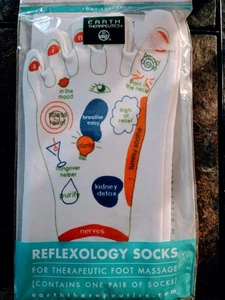New EARTH THERAPEUTIC Reflexology Socks For Foot Massage - Picture 1 of 2