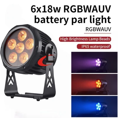 IP65 Waterproof Led Par Light 6x18W RGBWA UV 6in1 LED Uplight for Church Club - Image 1 of 4