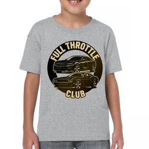 Full Throttle Club Youth T-shirt American Muscle Car Performance Power Kids - Picture 1 of 50