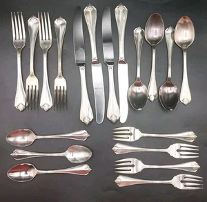 1881 Rogers Oneida King James Flatware 19pc Set Silverplate Service for 4 - Picture 1 of 22