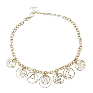 Chanel 17C Circle Logo Chain Necklace Choker Pendant Gold Authenticated - Picture 1 of 10