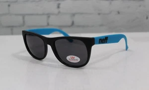 Neff Basic UV Sunglasses Black and Blue Grey Lens New - Picture 1 of 1