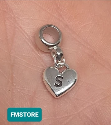 Charm Ciondolo Per Bracciale Lettera S Tono Argento Love Bigiotteria  - Immagine 1 di 2