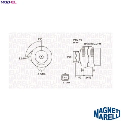 ALTERNATOR 063731823010 FOR RENAULT CLIO/MIO/II/Mk SCENIC/GRAND/III LUTECIA 1.5L - Image 1 of 4