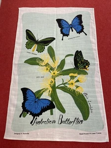 Toalla de té vintage patrón mariposas australianas cocina Chris Lambkin arte regalo - Imagen 1 de 15