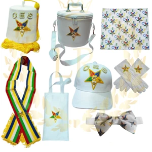 Freimaurer Regalien Orden Oststern Fez Mütze Set, Handarbeit Kappe Premium Pack - Bild 1 von 20