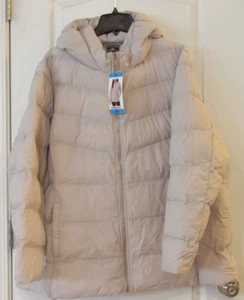 32 Grad Hitze leichte gefütterte Jacke mit Kapuze grau Damengröße 3x neu mit Etikett - Bild 1 von 2