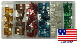 100 Piece ATO / ATC Blade Type Fuse Automotive Assortment Kit - USA Made - Picture 1 of 5