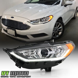 2017-2019 Ford Fusion Halogen w/ LED DRL Projector Headlight Headlamp - Driver