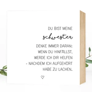 Wunderpixel® Holzbild "Schwester" - Bild mit Spruch 15x15 Geschenk für Schwester - Bild 1 von 9
