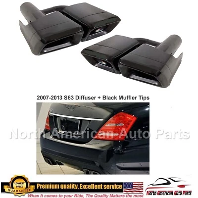 S63 Puntas Clase S Silenciador Negro Doble Escape Logo Tubo Alta Calidad W221 Foto 1 de 4