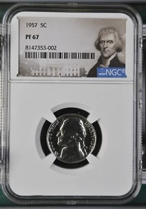1957 Jefferson Nickel 5C NGC PF67 - Picture 1 of 2