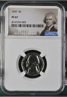 1957 Jefferson Nickel 5C NGC PF67 - Image 1 of 2