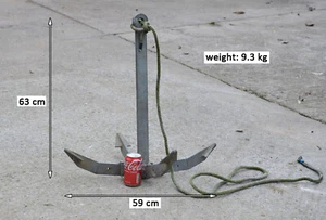 4 prong fisherman grapnel net folding anchor 63 cm / 9.3 kilo - FREE POSTAGE - Picture 1 of 7