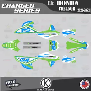 Kit Gráficos para Honda CRF450R CRF 450R (2021-2023) Serie Cargada - VERDE - Imagen 1 de 6