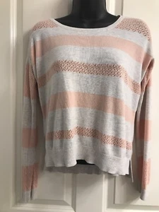 American Rag Company Pink Grey Zippered Back Sweater S - Picture 1 of 7
