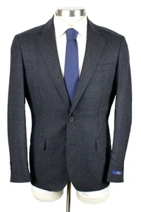 Polo Ralph Lauren Jacket 40 R Mens Grey Flannel Wool Modern Sport Coat Blazer - Picture 1 of 12