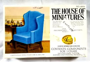 VTG Doll House Furniture KIT Chippendale Wing Chair #40016 House of Miniatures - Picture 1 of 3