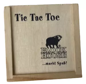 Tic Tac Toe Blockhouse Werbung Werbespiel Reisespiel Kinder Spiel Taktik Holz - Bild 1 von 6