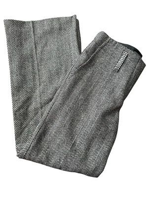 Pantalones de lana Simonetta negros blancos espiga niñas talla 8 pedrería Italia Foto 1 de 4