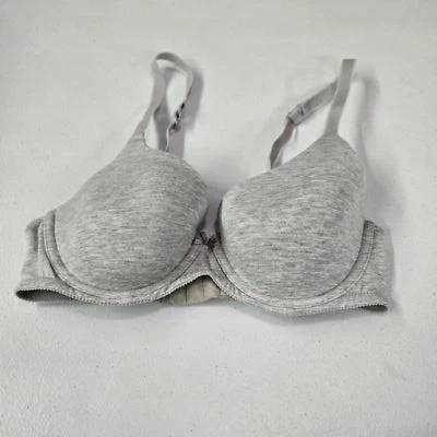 Ambrielle Women Bra 34B Gray T Shirt Underwired Bow Adjustable Straps READ - Image 1 of 4
