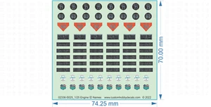 Truck Engine ID Names - 1/14 1/16 1/25 - Water Decal - Picture 1 of 1
