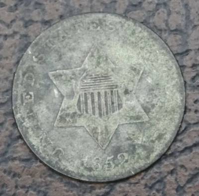 1852 Three Cent Silver US Mint 3C Coin Trime Type Coin - Image 1 of 3