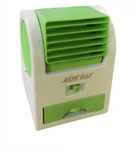 2x MINI VENTILADOR PORTÁTIL SIN CUCHILLAS con cajón para guardar 50ml AGUA USB o baterías - Imagen 1 de 6