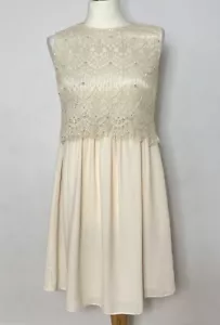 Benetton Cream Lace Dress Size XS - Picture 1 of 19