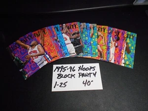 1995 Hoops Block Party Lot Complete Set #1-25 Rodman Pippen Mutombo Kemp Webber - Picture 1 of 1