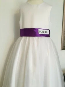 PURPLE SILKY SATIN SASH IN ASSORTED WIDTHS AND LENGTHS *UK MADE/SELLER* - Picture 1 of 8