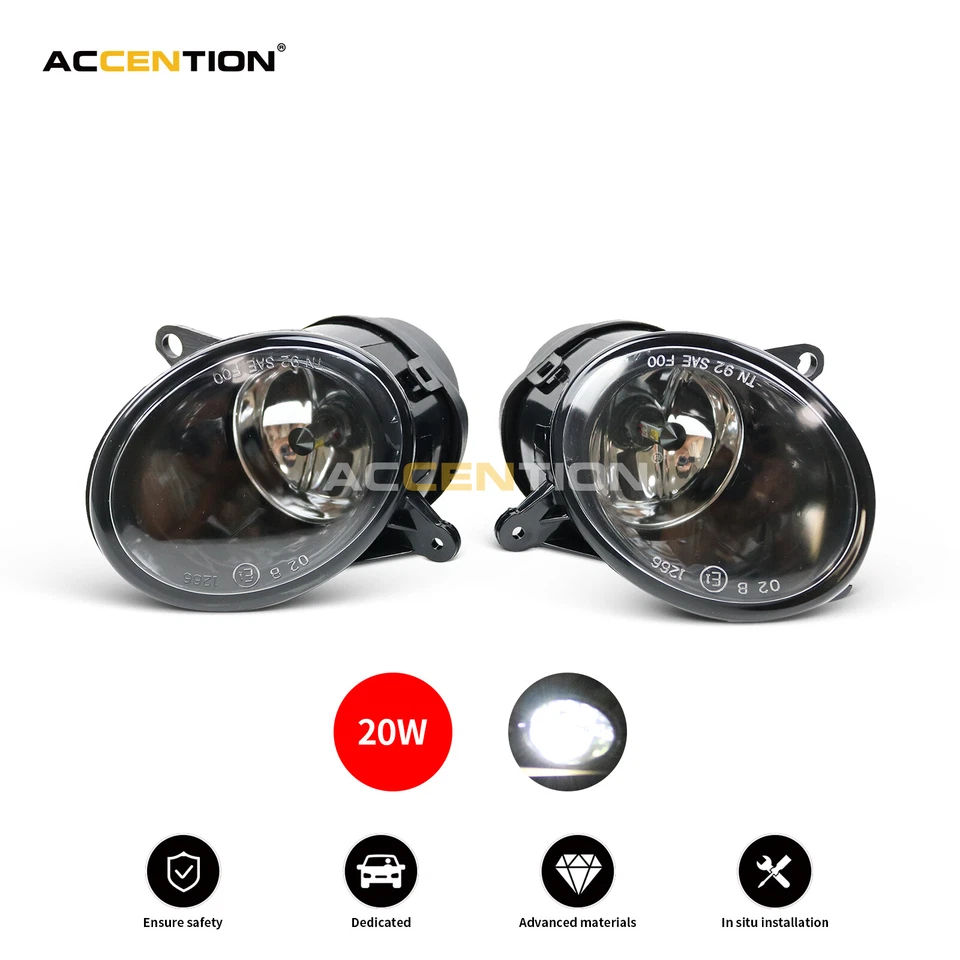 2Pcs 20W LED Fog Light Lamp For Audi A6 C5 2003 2004 A6 C5 S6 Quattro 2002-2005 - Image 1 of 4