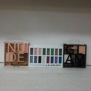 Lot of 3 L.A. Colors Eyeshadow Palette, Smokin, Glam & Nude NEW SEALED.....372 - Picture 1 of 4