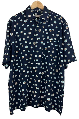 Georg Roth of Germany Abstract Geometric Psychedelic Hawaiian Camp Rockabilly XL - Image 1 of 4