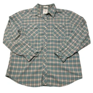 Fossil Casual Button Down Shirt Men’s Large Plaid Simple Snap Button Checkered - Picture 1 of 8