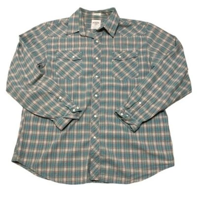 Fossil Casual Button Down Shirt Men’s Large Plaid Simple Snap Button Checkered - Image 1 of 4